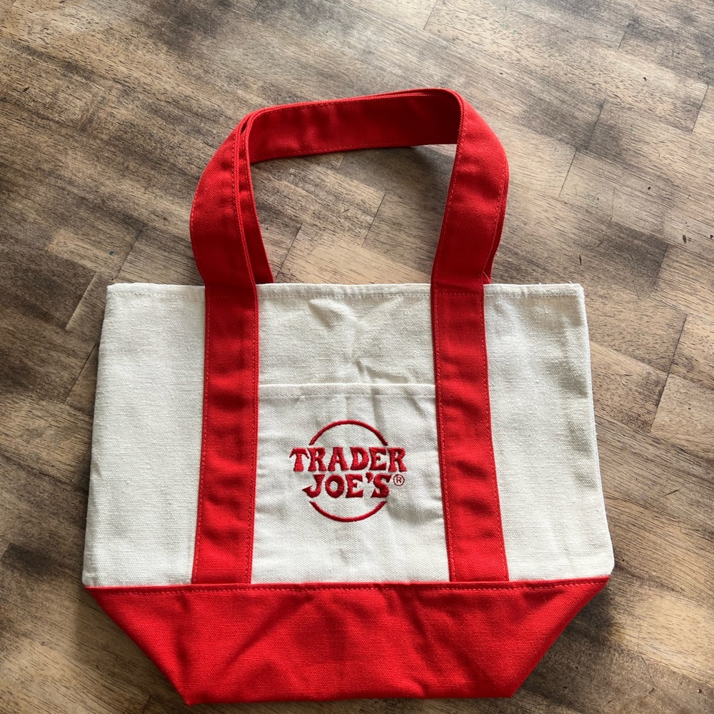Red Trader Joe's Mini Canvas Tote - Picture 2 of 3